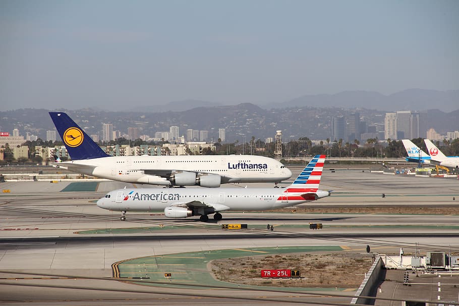 los angeles international airport, united states, airbus, a380, HD wallpaper