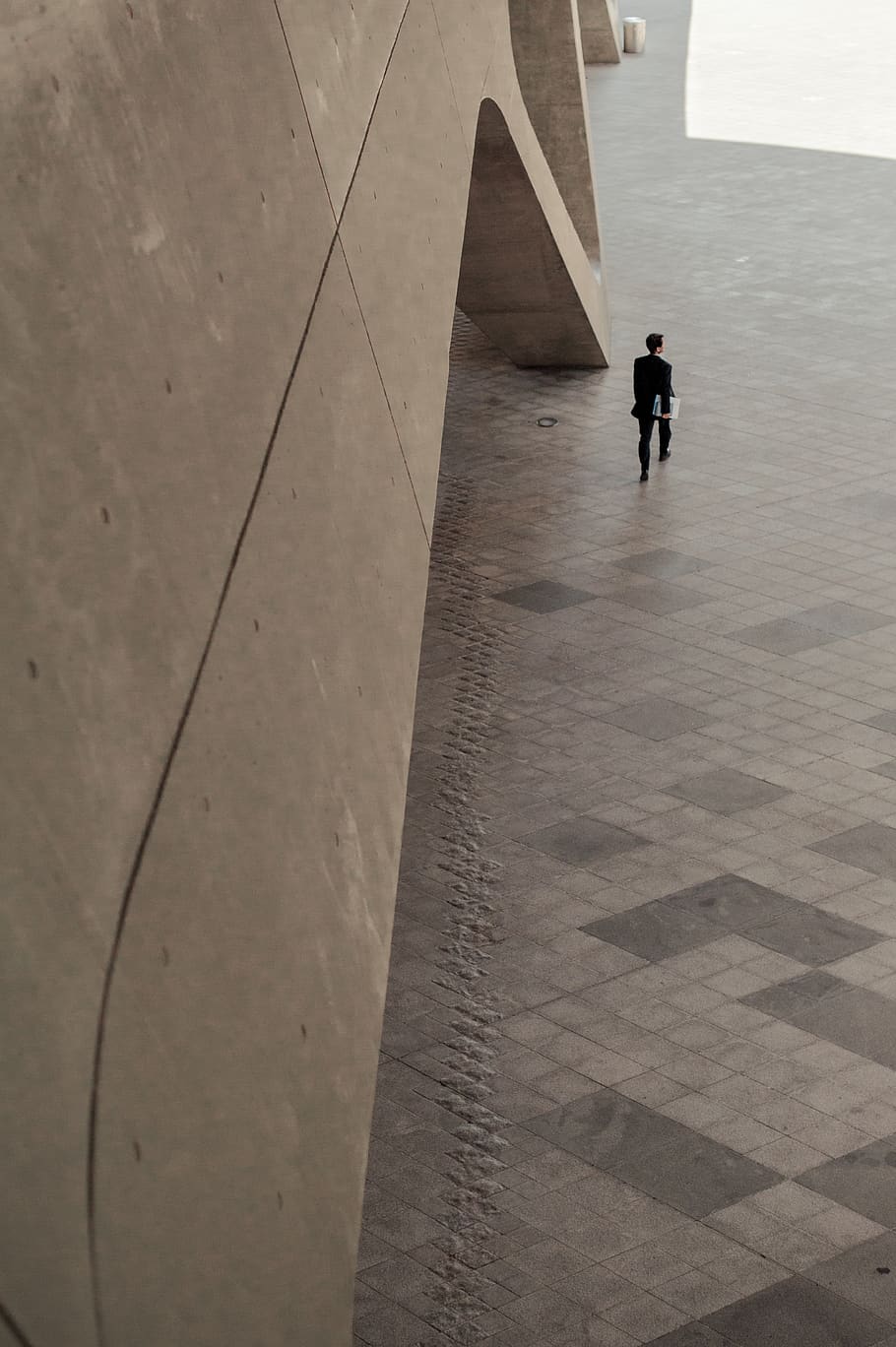 man walking beside building, architecture, one person, real people HD wallpaper
