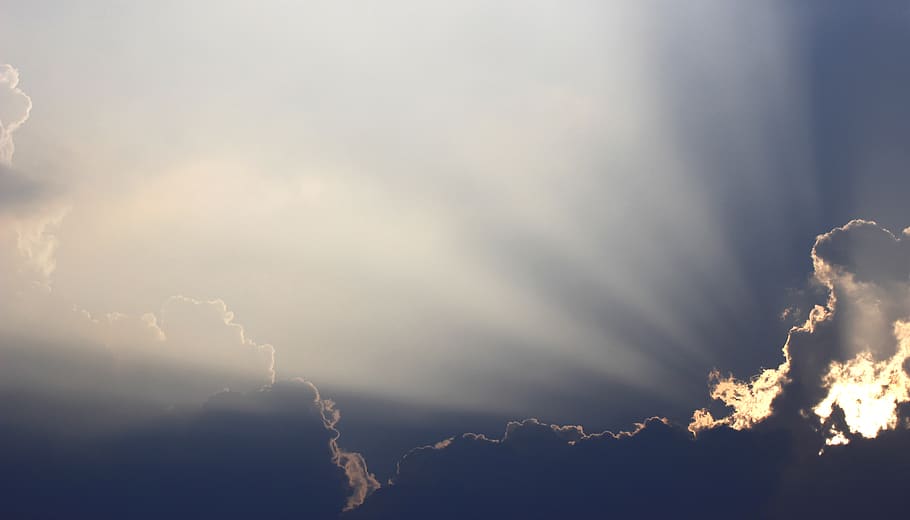 cloud, ray, sky, nature, weather, solar, light, mood, dramatic HD wallpaper