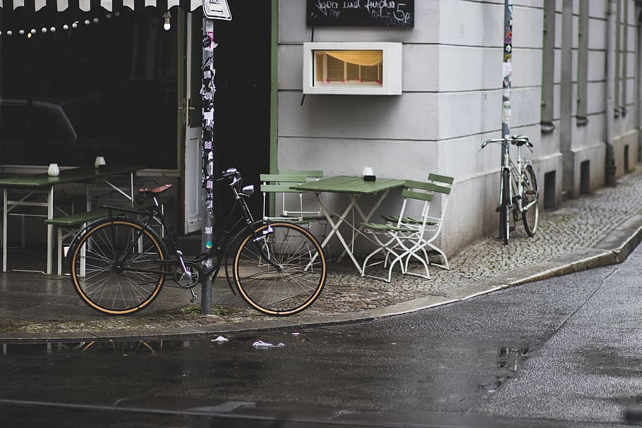 germany, berlin, rain, old, bike, urban, outdoors, street photography HD wallpaper