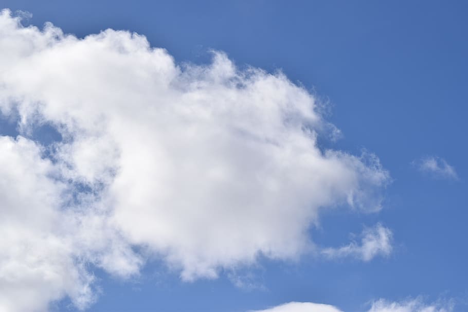 sky, clouds, landscape, summer, cloud - sky, blue, white color HD wallpaper
