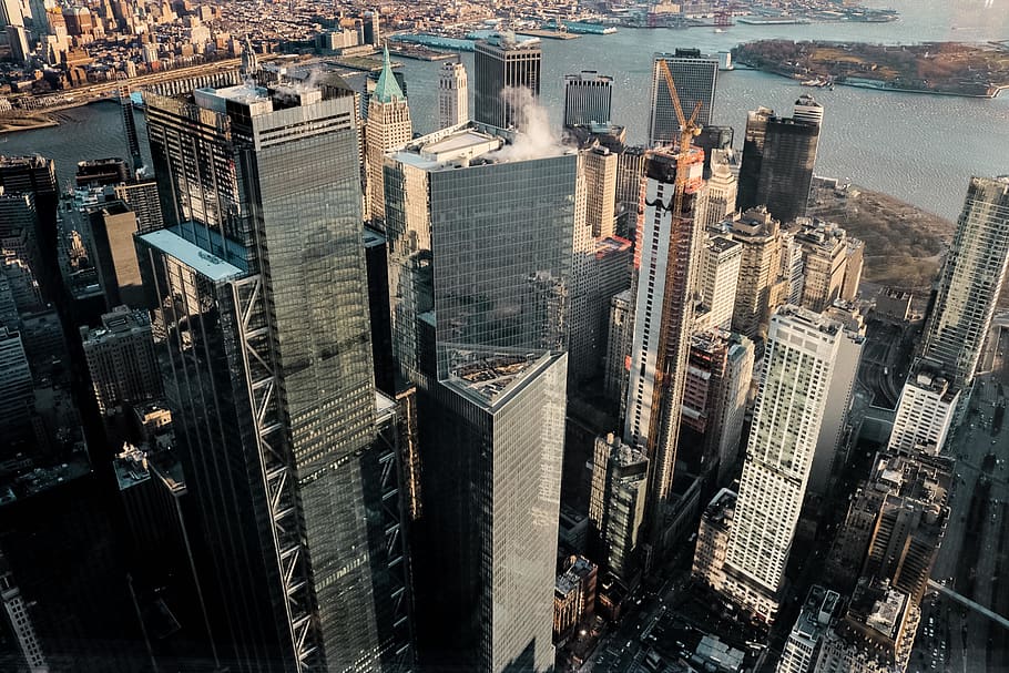 skyline city, outdoors, nature, landscape, scenery, aerial view HD wallpaper