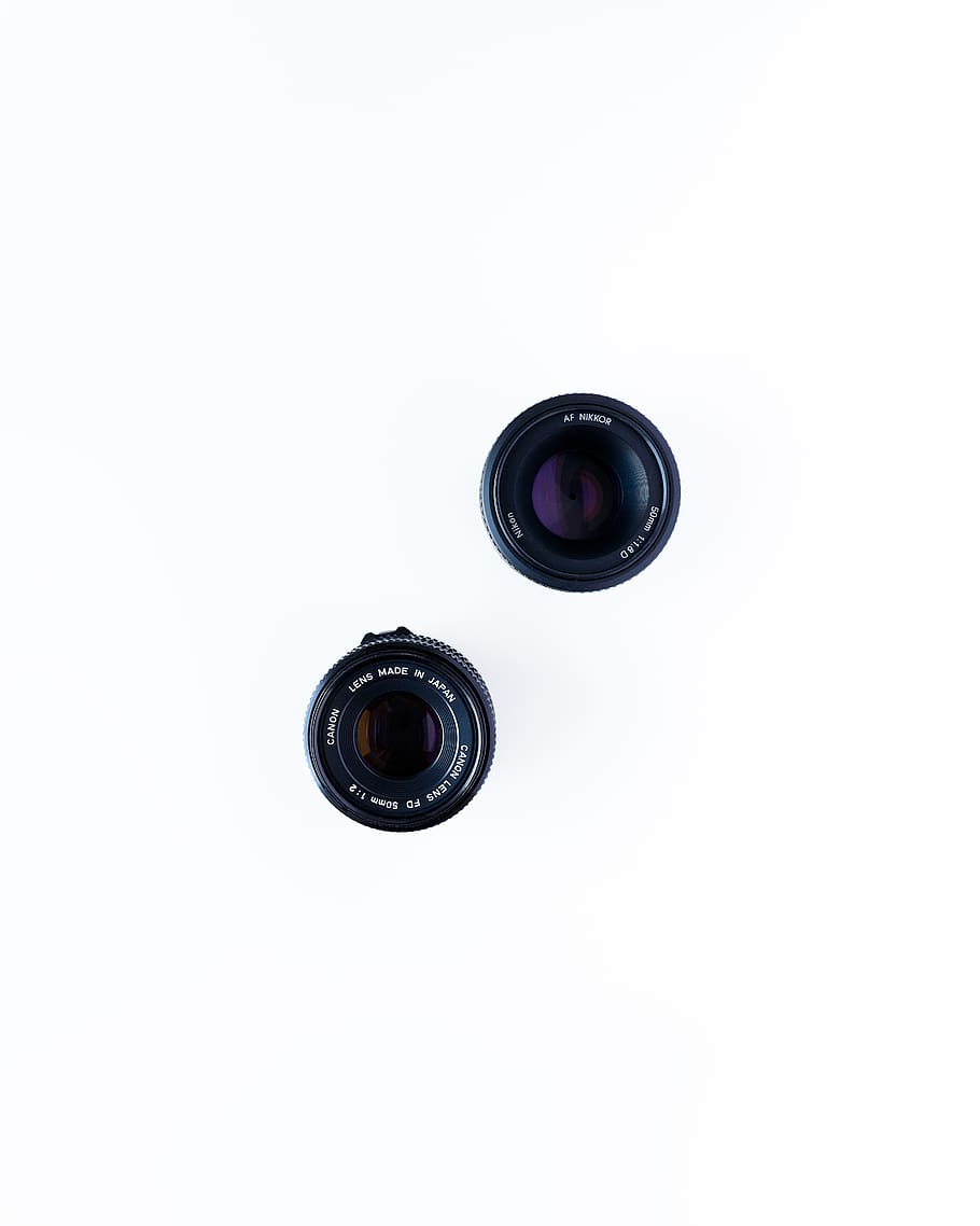 two black camera lenses, electronics, united kingdom, no people HD wallpaper