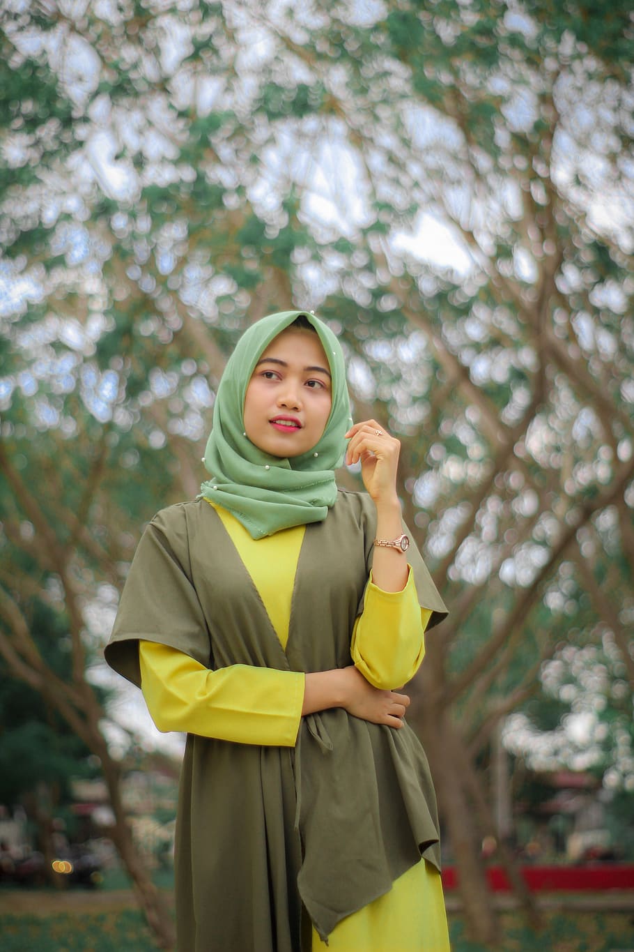 hijab, model, indonesia, women, girl, asia, beauty, front view