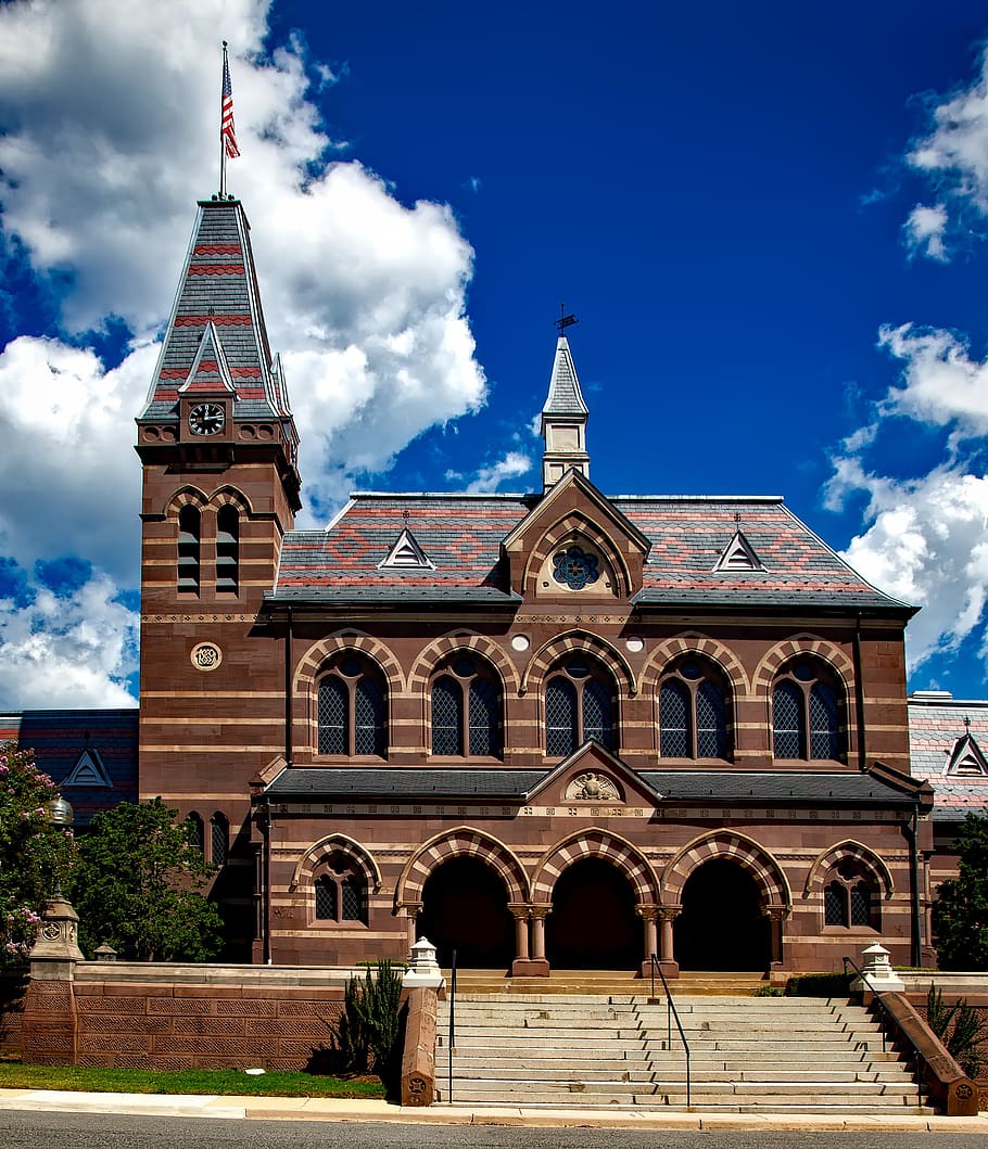 Brown Black and Grey Building Under Cumulus Clouds, architecture HD wallpaper