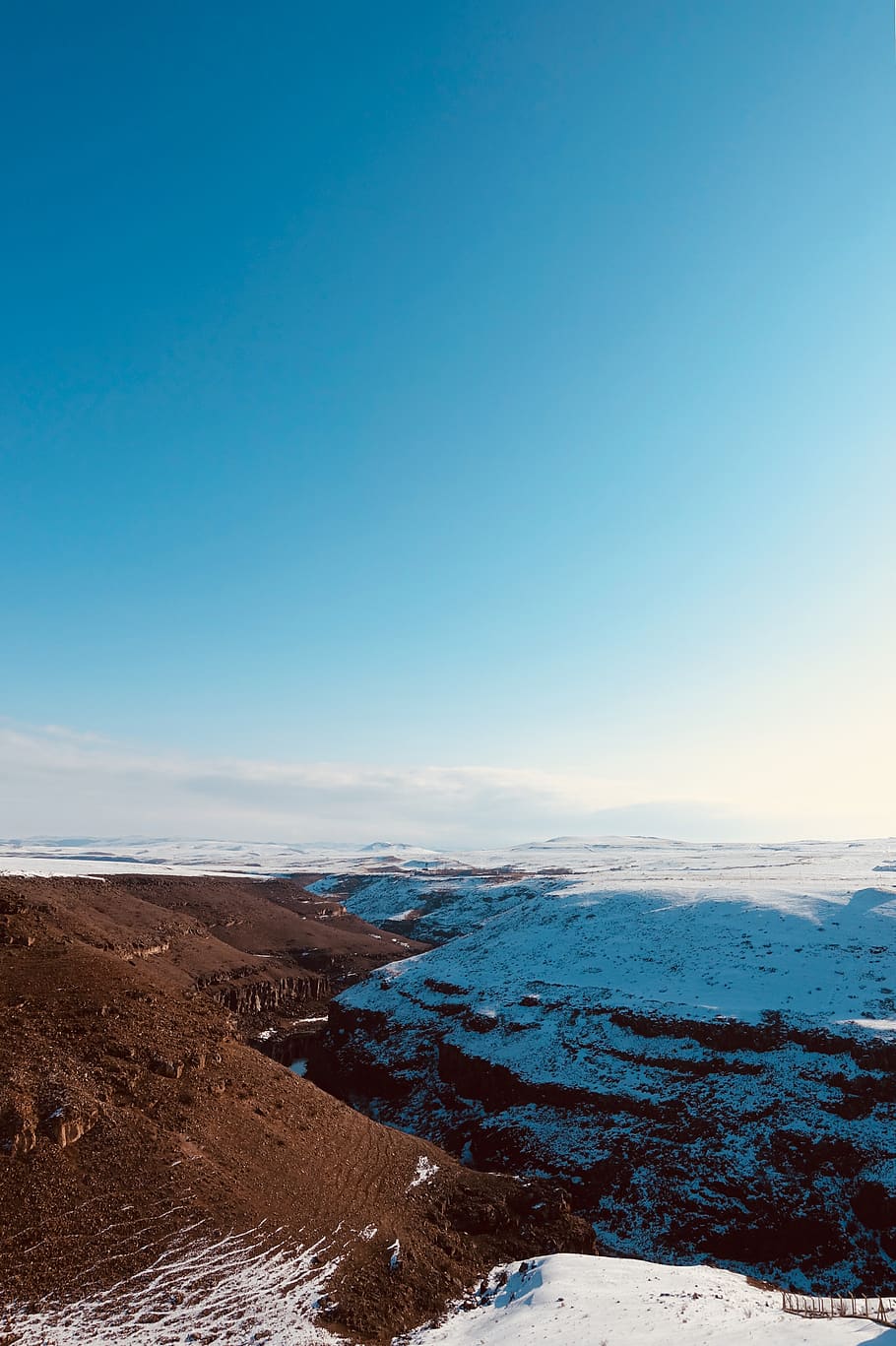 view, valley, snow, sky, scenics - nature, beauty in nature HD wallpaper