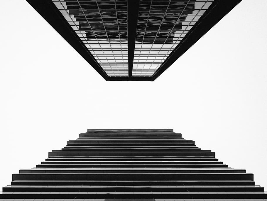 toronto, canada, reflection, lookup, minimalism, lines, symmetry HD wallpaper
