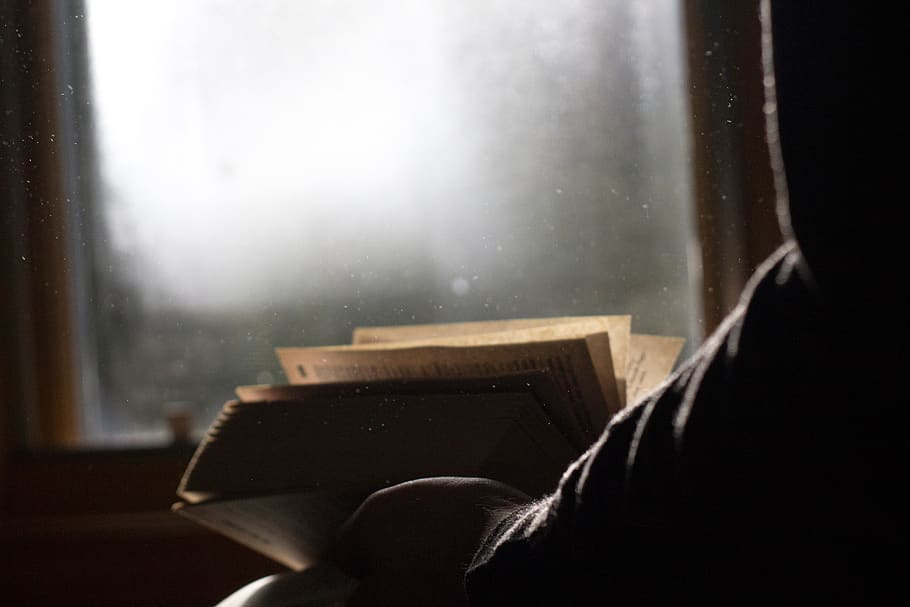 reading, book, window, glass, blur, indoors, seat, absence HD wallpaper