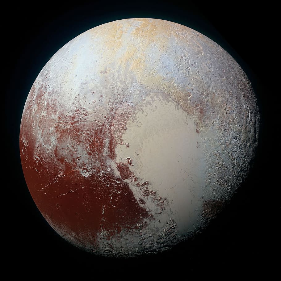 pluto, space, lunar, nature, planet, gravity, single object HD wallpaper
