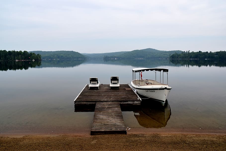 canada, haliburton, water, reflection, lake, tranquil scene HD wallpaper
