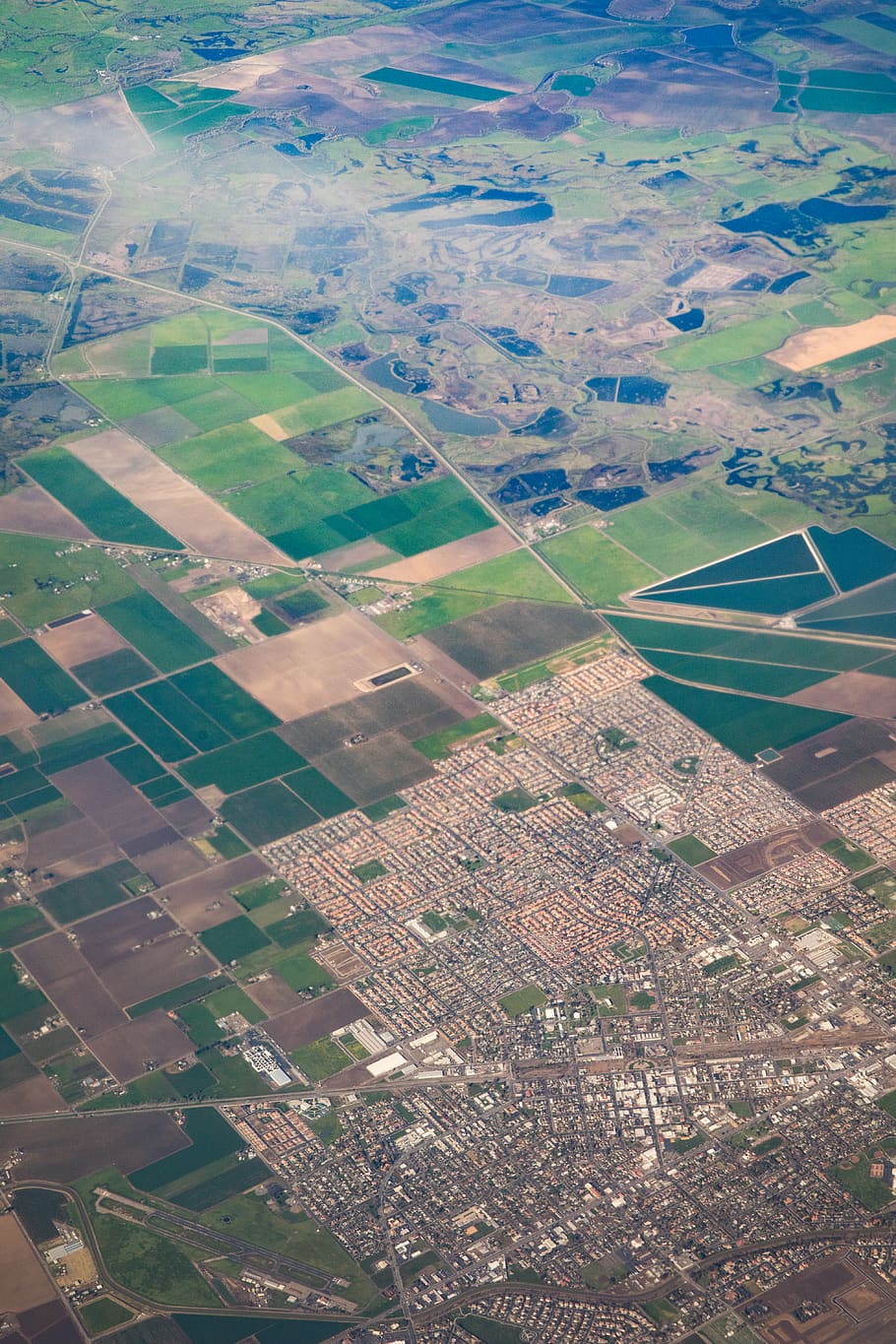 green grass fields, aerial view, environment, agriculture, landscape HD wallpaper