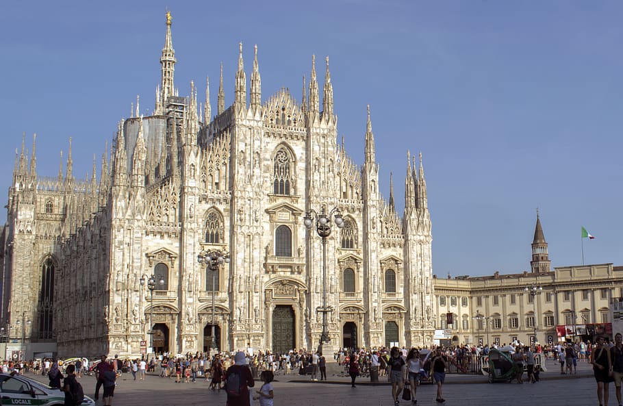dome, milan, italy, built structure, architecture, crowd, building exterior HD wallpaper