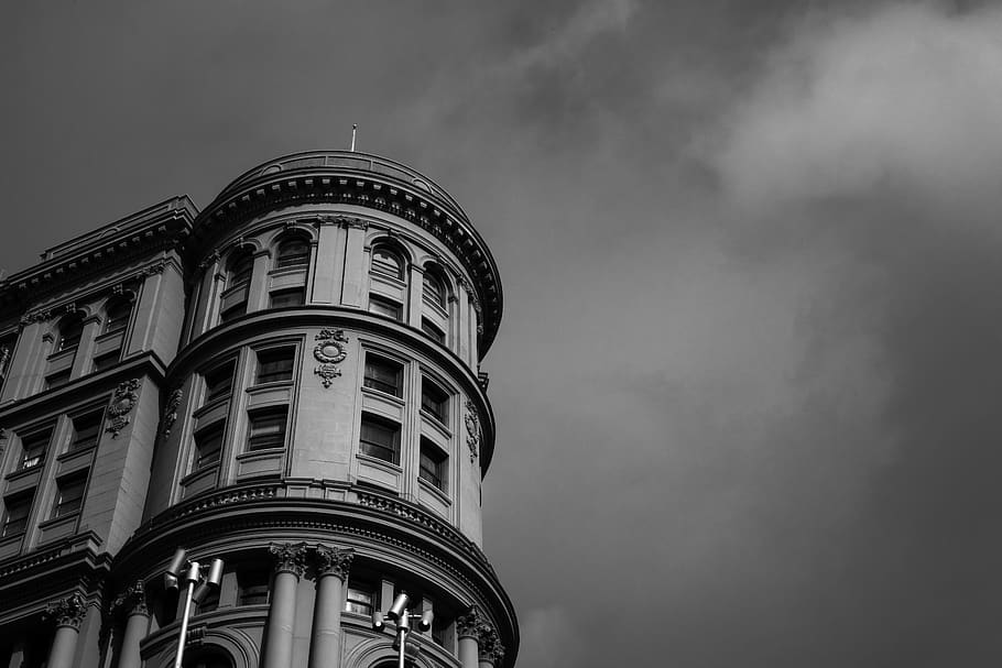 3 storie old building, low angle view, sky, building exterior HD wallpaper