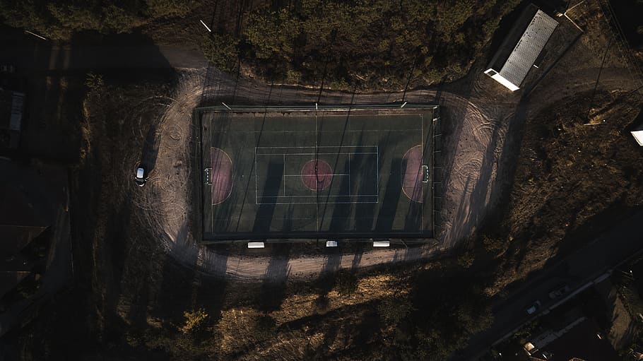 HD wallpaper: Aerial View of Badminton Court, bird's eye view ...