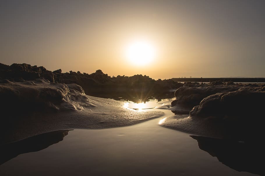 water, sky, sunset, scenics - nature, beauty in nature, sea HD wallpaper