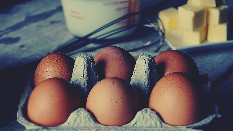 eggs, baking, food, cooking, butter, ingredients, homebake HD wallpaper