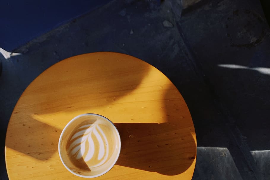 white ceramic mug filled with coffee, cup, coffee cup, drink HD wallpaper