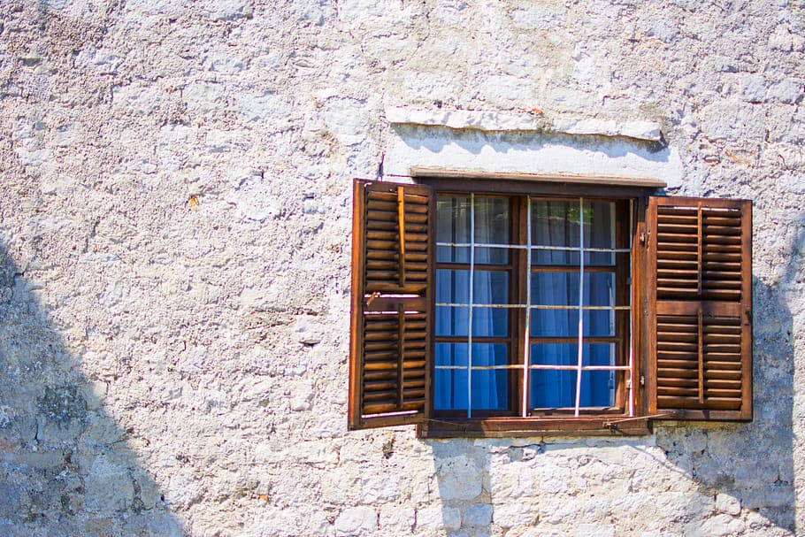 window, stone, wall, mediterranean, wood, architecture, built structure HD wallpaper