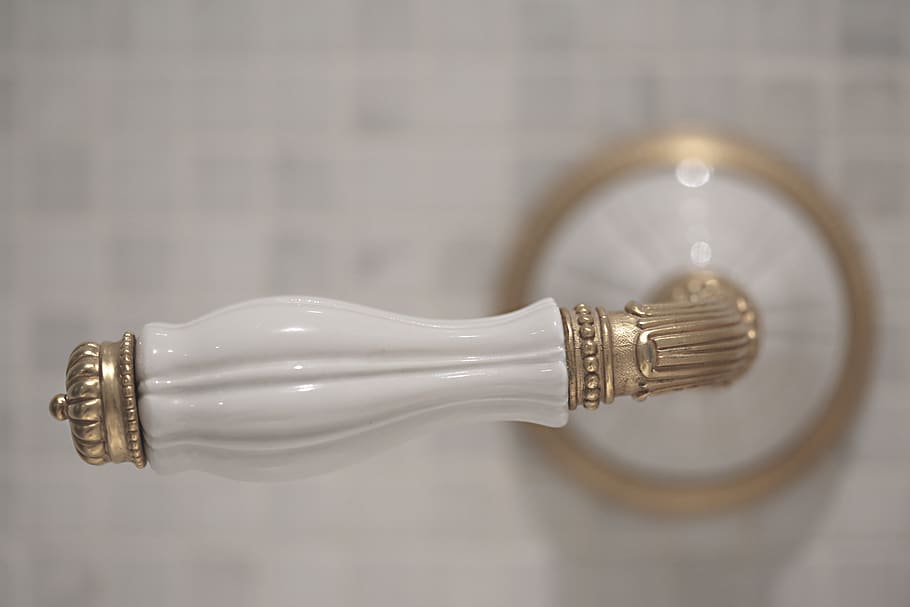 porcelain, gold, handle, focus on foreground, indoors, close-up HD wallpaper