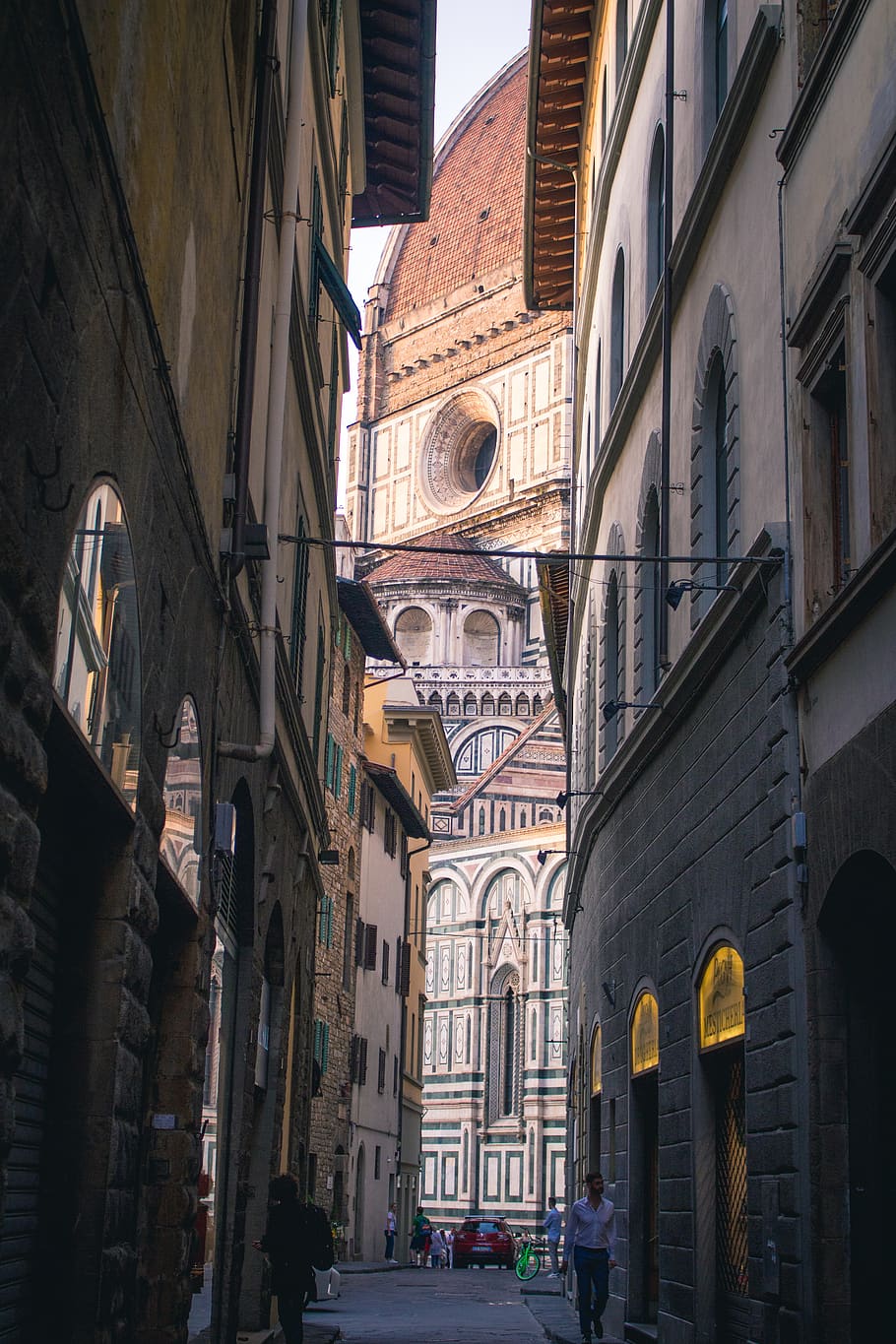 man walking on street, person, human, people, building, italy HD wallpaper
