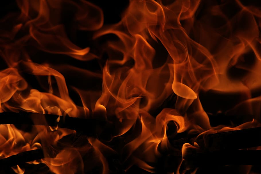 red fire wallpaper, burning, flame, fire - natural phenomenon HD wallpaper