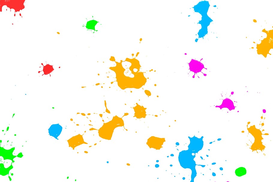 color, blobs, splatter, splatters, ink, background, white, paint, HD wallpaper