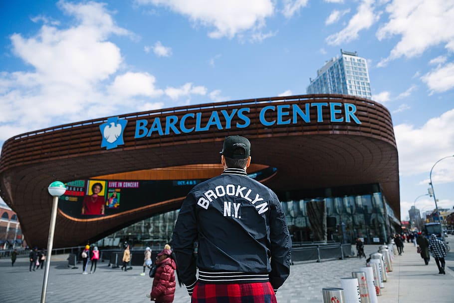 brooklyn, united states, barclays center, songs, venue, sky, HD wallpaper