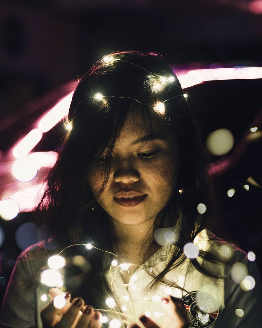 neon, lights, fairylights, night, photography, tones, visuals HD wallpaper