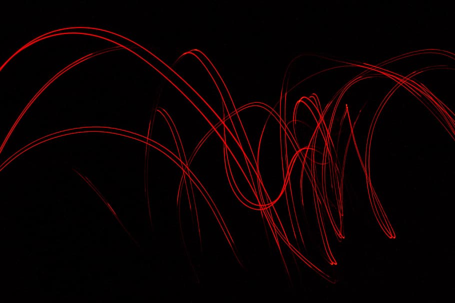 red swirl light photography, line, movement, motion, black, abstract