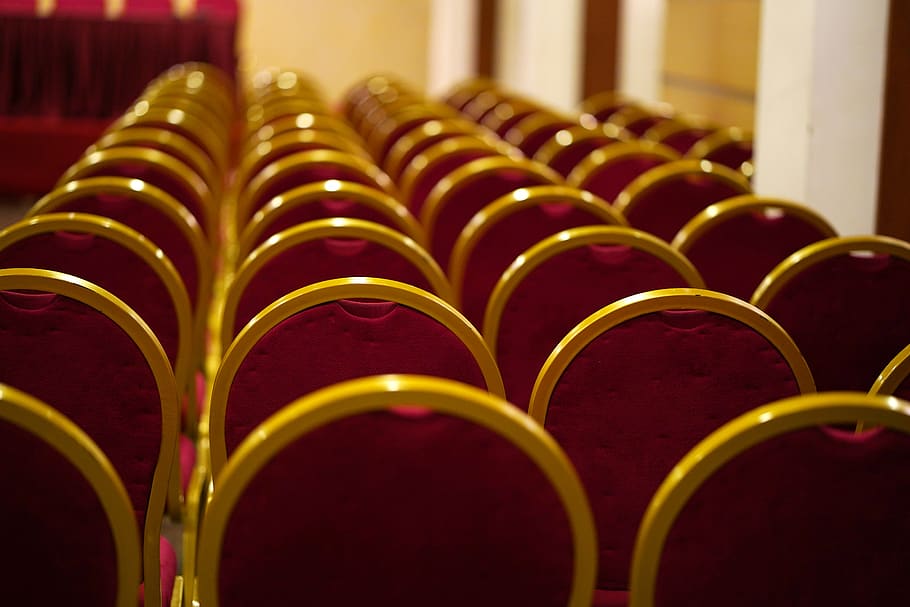 convention center, chair, seminar, multi colored, education HD wallpaper