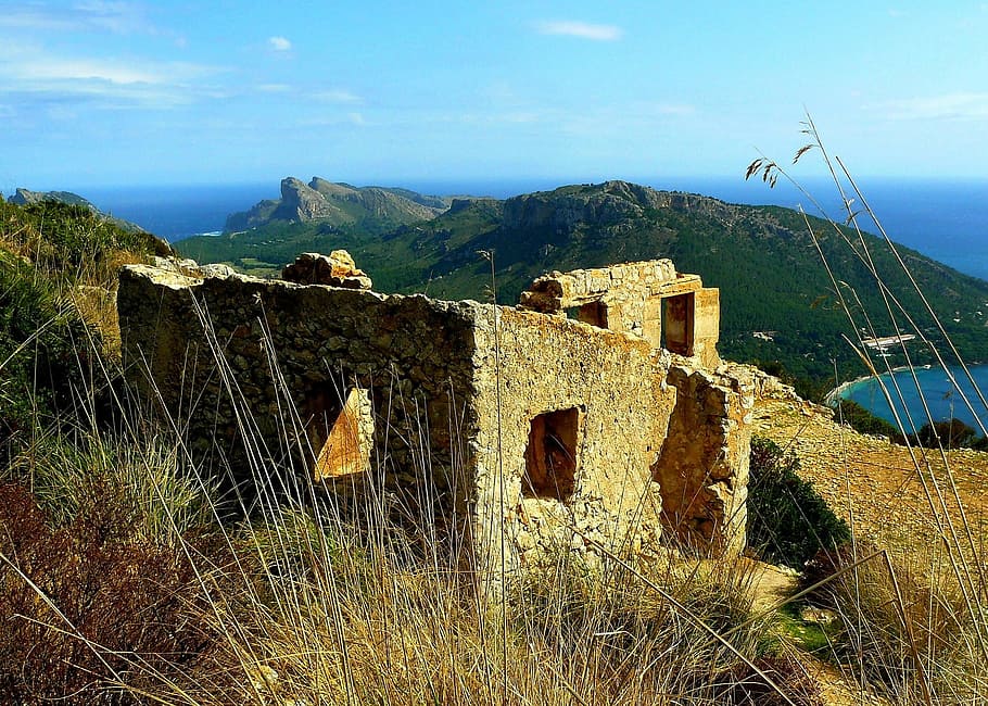 ruin, fort, construction, nature, landscape, architecture, mountain HD wallpaper