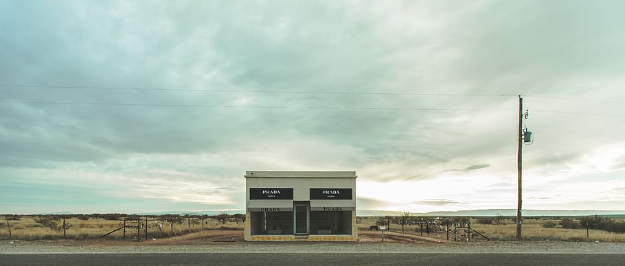 Prada desert store, sky, cloud - sky, no people, nature, electricity HD wallpaper