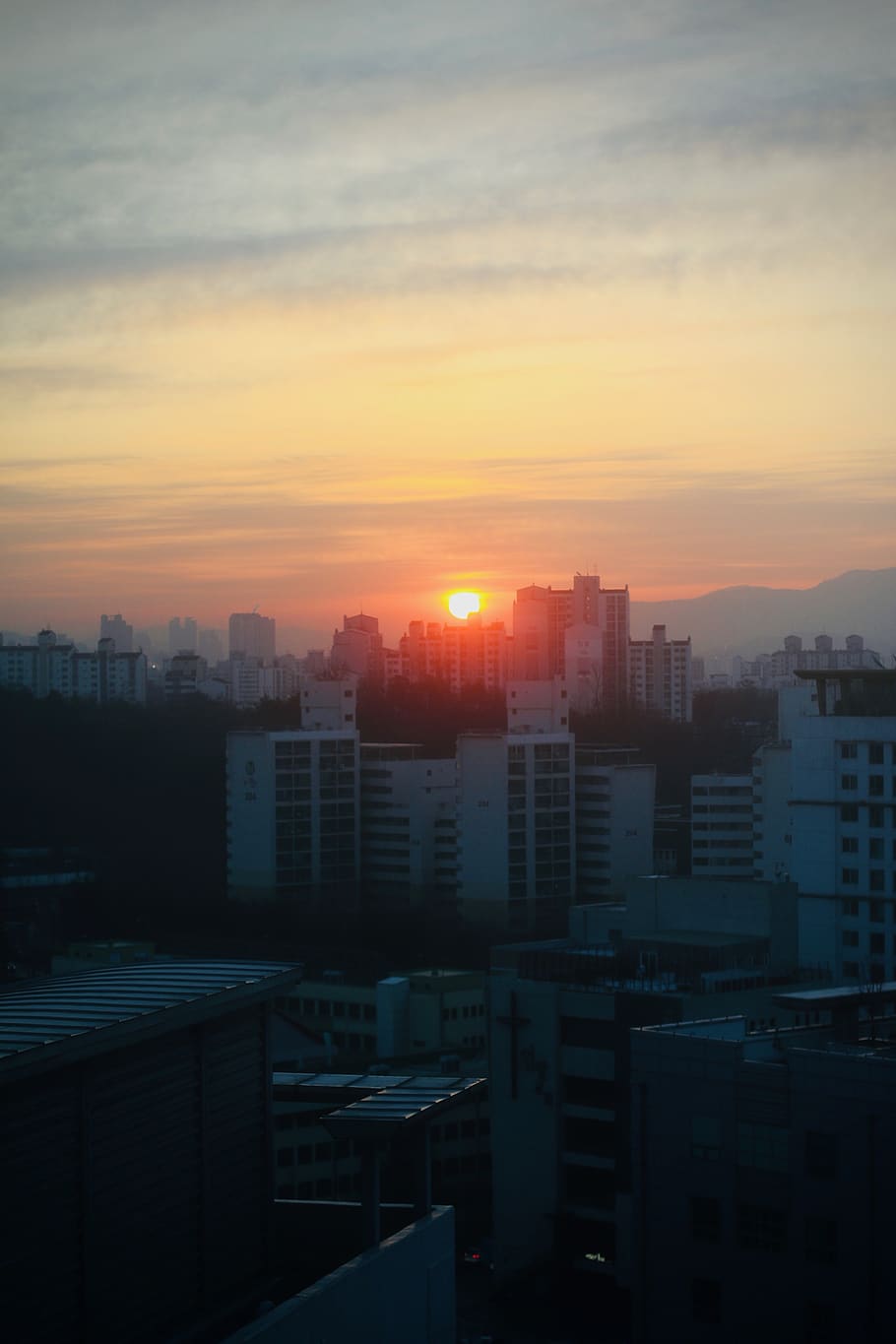 city, sunrise, building exterior, architecture, sunset, sky HD wallpaper