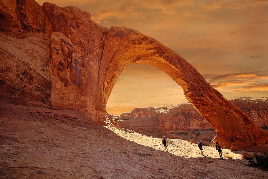 corona arch, west, travel, usa, desert, sky, panorama, moab, HD wallpaper