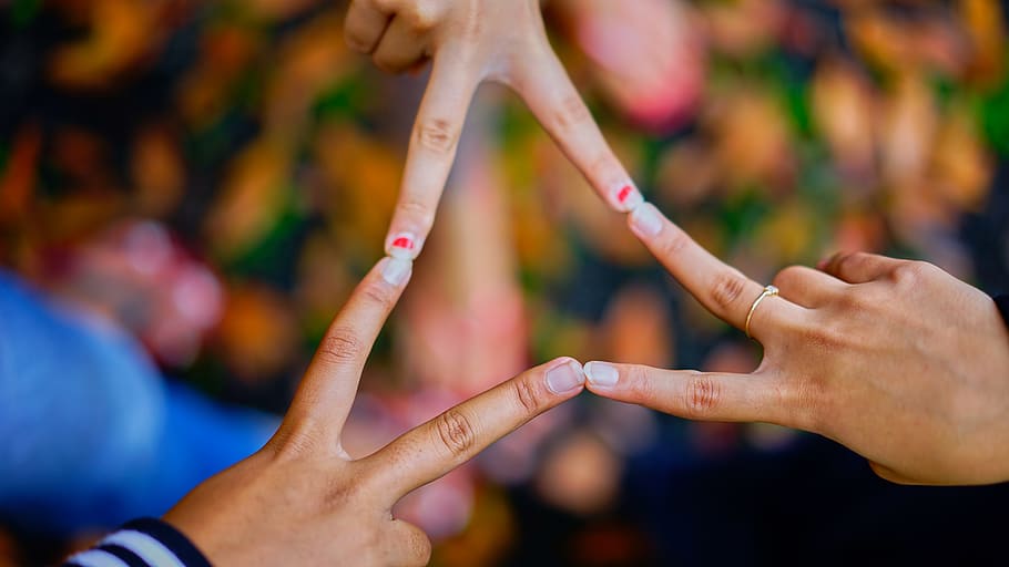 Photography of People Connecting Their Fingers, blur, close-up HD wallpaper