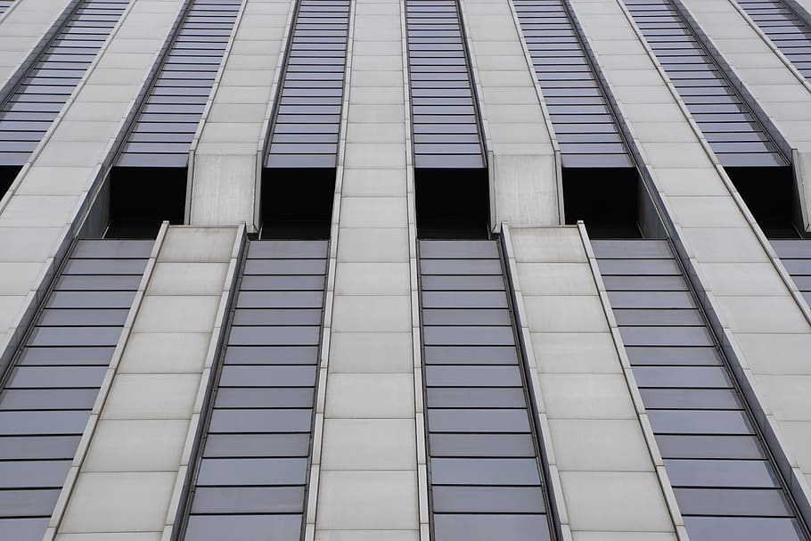 high-rise building, handrail, banister, office building, window HD wallpaper