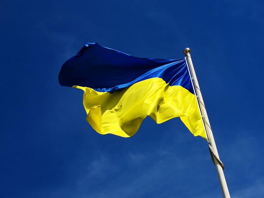 ukraine, kryvyi rih, waving flag, national, wind, blue, yellow, HD wallpaper