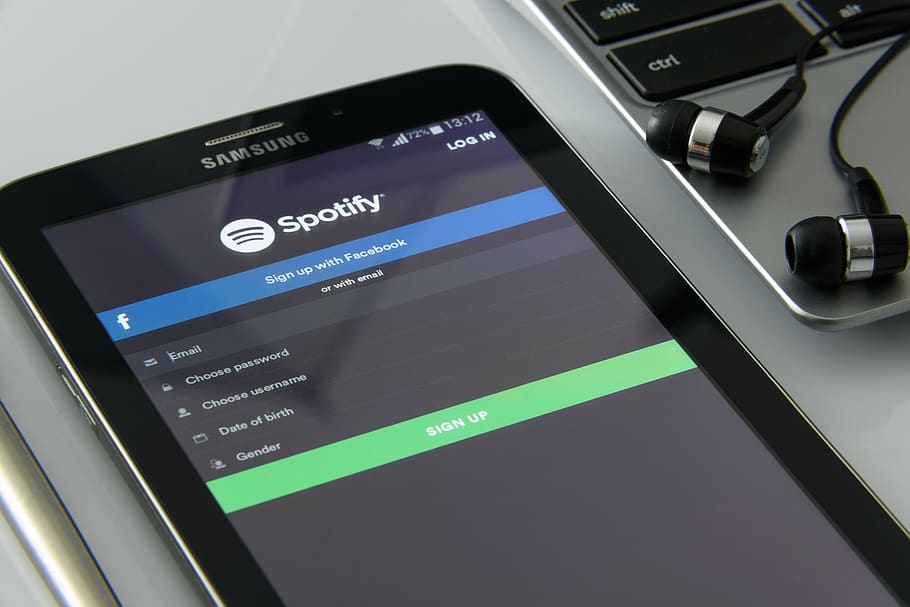 ipad, tablet, samsung, gadget, modern, technology, spotify HD wallpaper