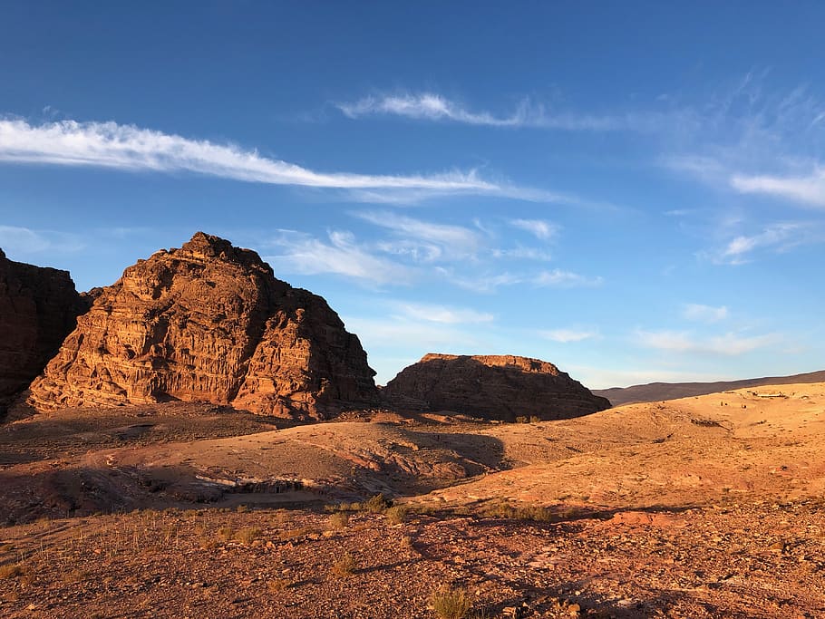 Landscape Photo of Desert Rock Formation, clouds, daylight, dry HD wallpaper