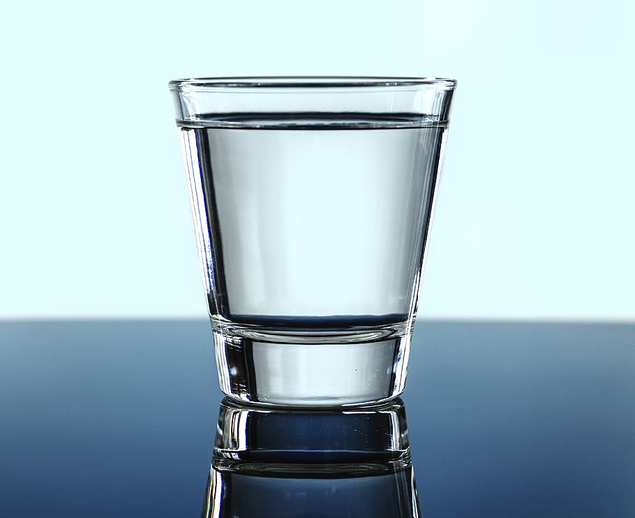 clean water in a glass