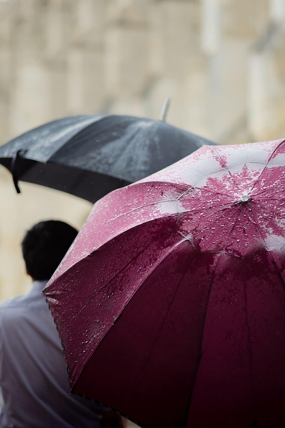 Umbrellas In The Rain Wallpaper