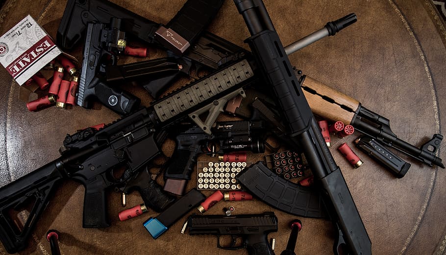 weapons, danger, pistol, ammunition, fire, handgun, military, HD wallpaper