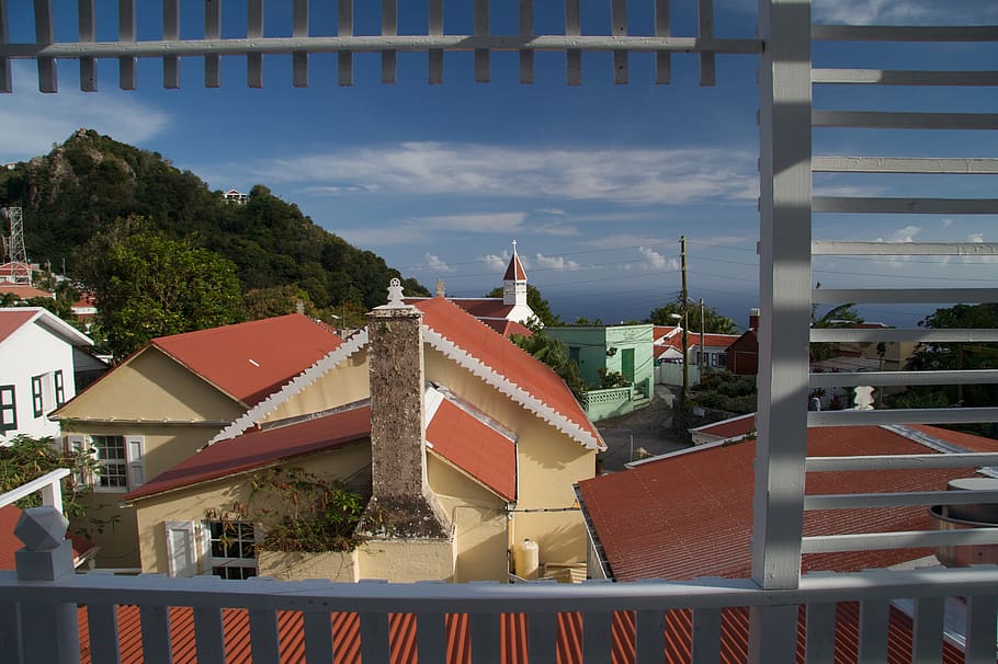 caribbean netherlands, windward side, windwardside, buildings, HD wallpaper