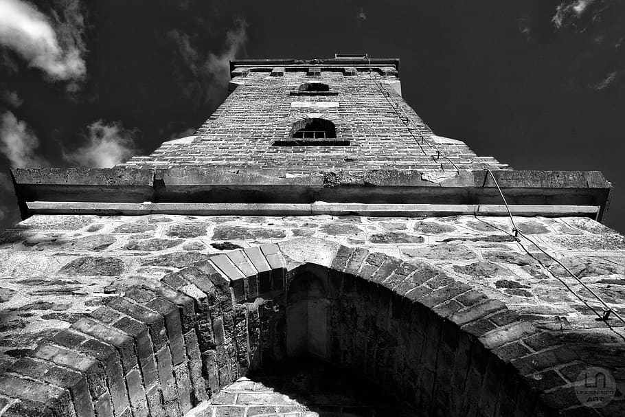 germany, pöhl, tower, architecture, black and white, vogtland HD wallpaper