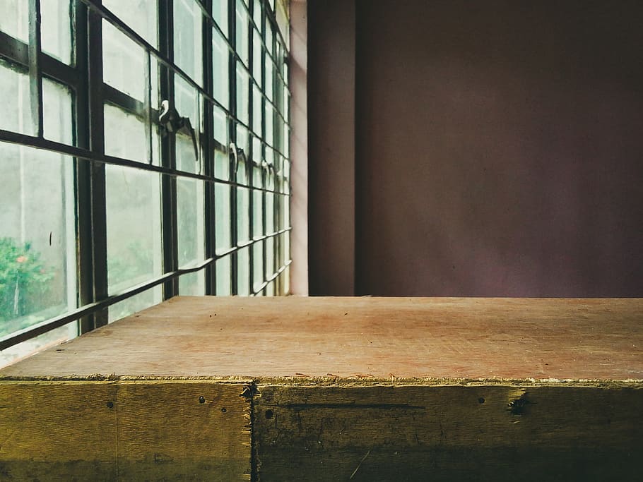 Brown Wooden Table Beside Window, contemporary, daylight, design HD wallpaper