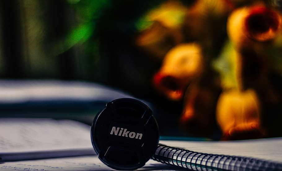 Black Nikon Camera Lens Cover, cap, lens cap, macro, notebook HD wallpaper