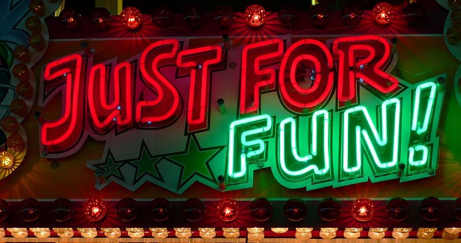 Just for Fun LED sign, neon, light, food, meal, london, lighting