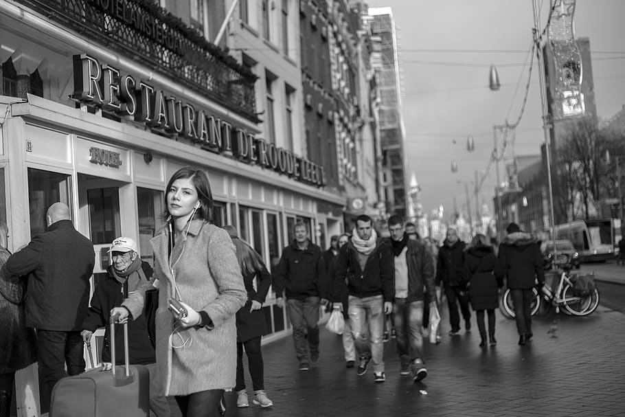 amsterdam, netherlands, street, walking, people, city, women HD wallpaper
