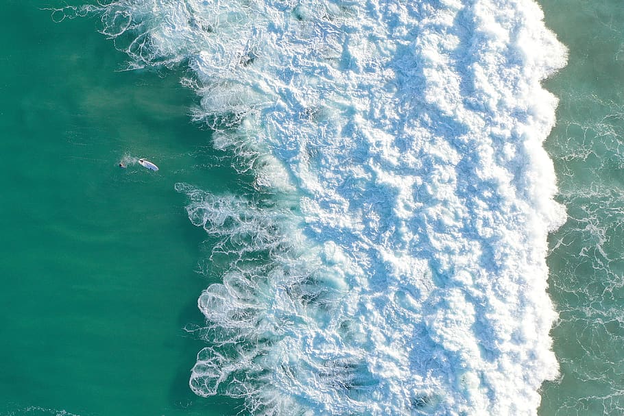 Aerial Photography Body of Water, clean, drone shot, high angle shot HD wallpaper