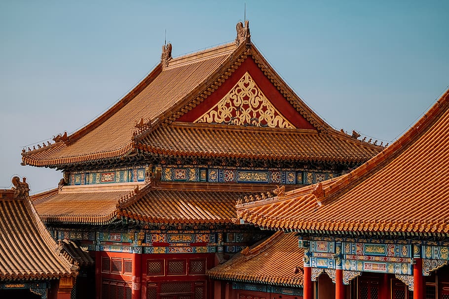 brown and red temple during daytime, architecture, building, worship HD wallpaper